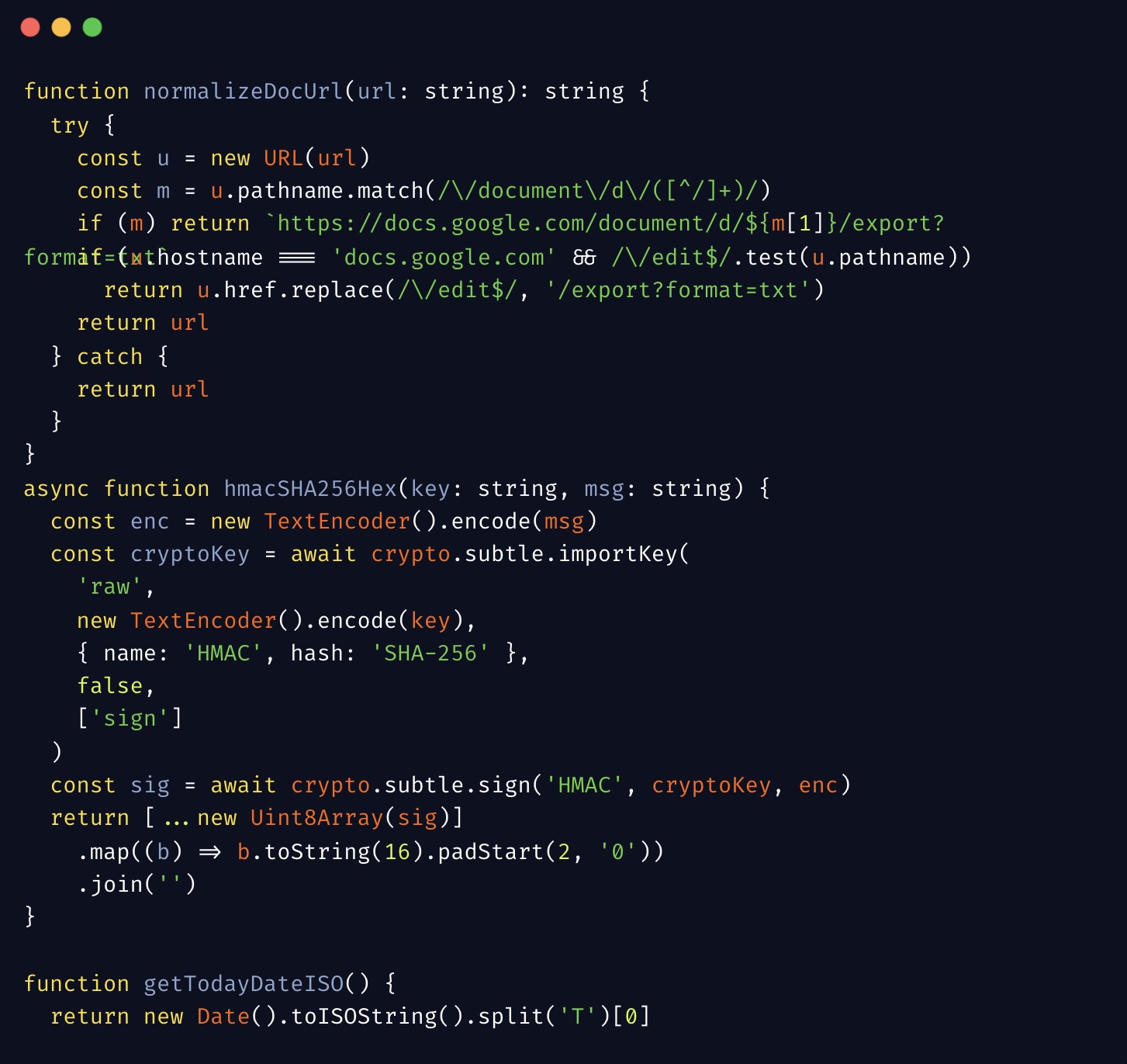 Code sample on a computer screen